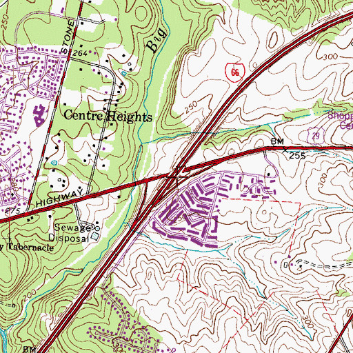 Topographic Map of Interchange 52, VA
