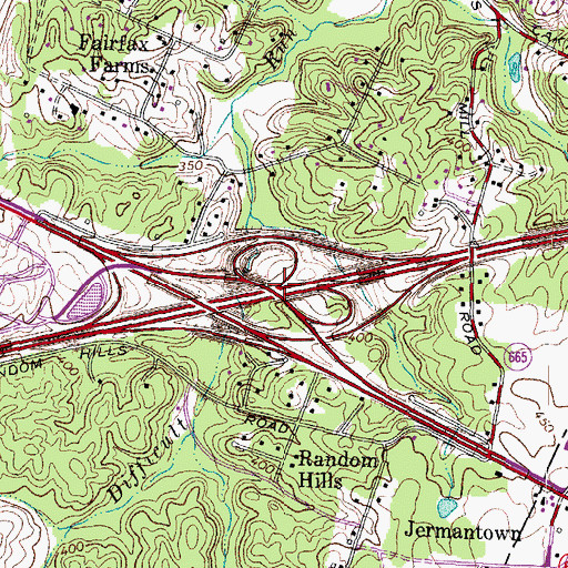 Topographic Map of Interchange 57, VA