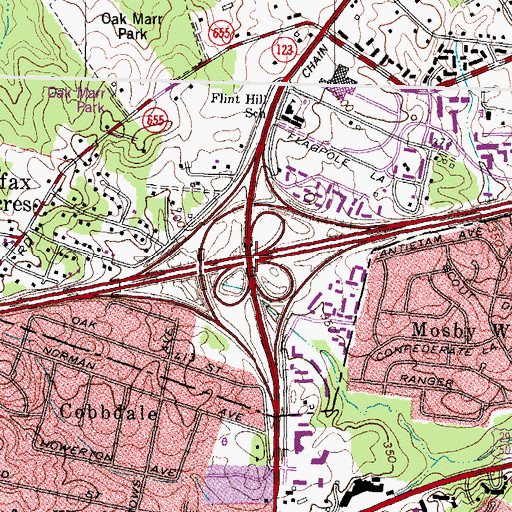 Topographic Map of Interchange 60, VA