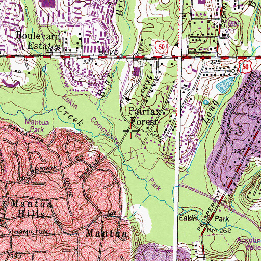 Topographic Map of Karen Drive Park, VA