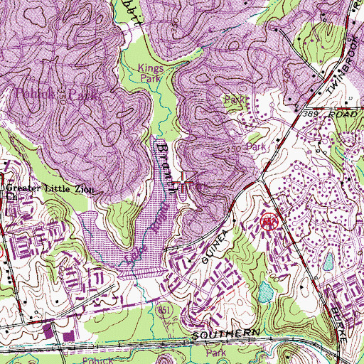 Topographic Map of Lakeside Park, VA