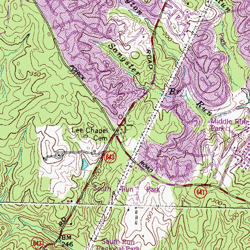 Topographic Map of Lee Chapel (historical), VA