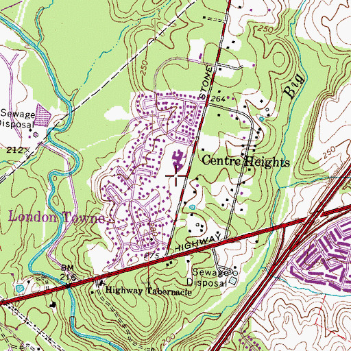 Topographic Map of London Towne, VA