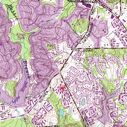 Topographic Map of Monticello Park, VA
