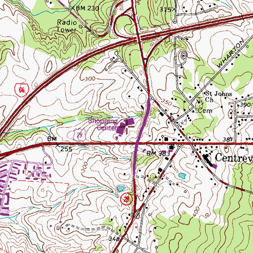 Topographic Map of Newgate Shopping Center, VA
