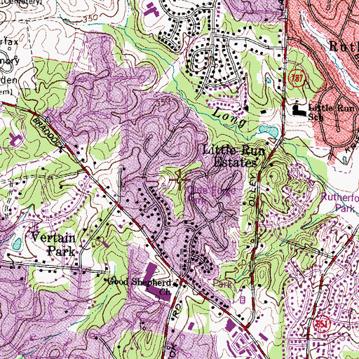 Topographic Map of Olde Forge Park, VA