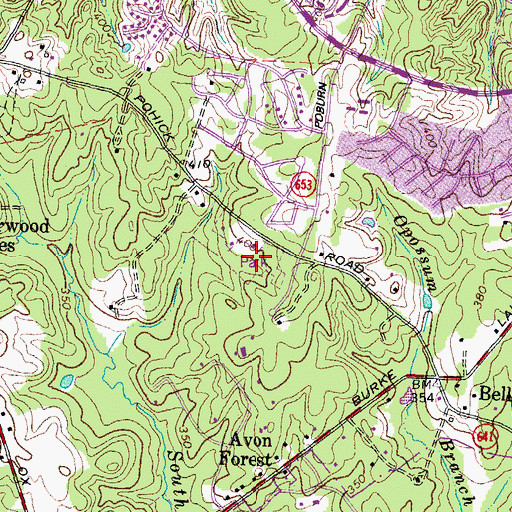 Topographic Map of Poburn Woods Park, VA