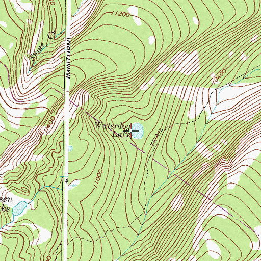 Topographic Map of Waterdog Lake, CO
