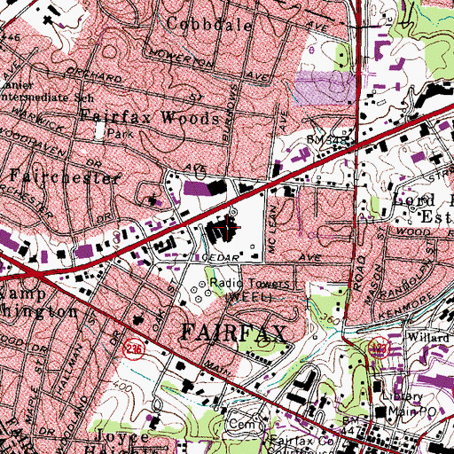 Topographic Map of Paul VI Catholic High School, VA