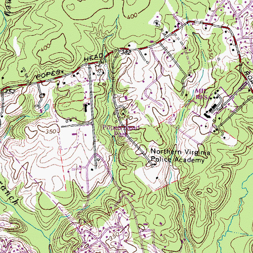 Topographic Map of Popes Head Park, VA