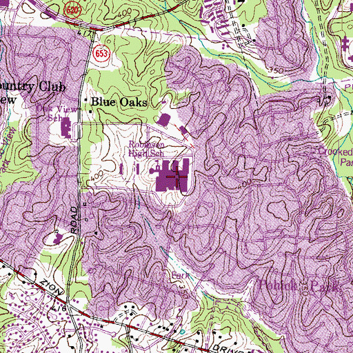 Topographic Map of James W Robinson Junior Secondary School, VA