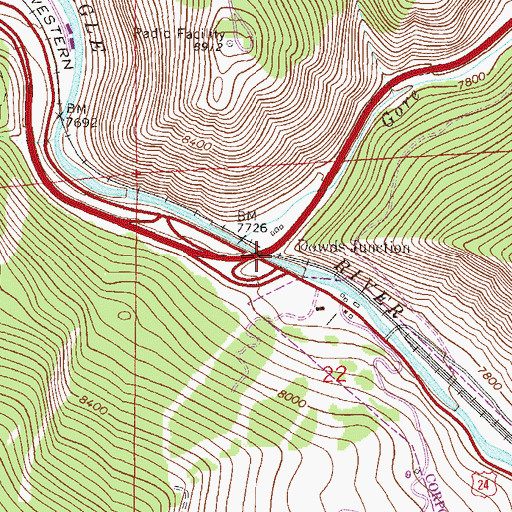 Topographic Map of Dowds Junction, CO