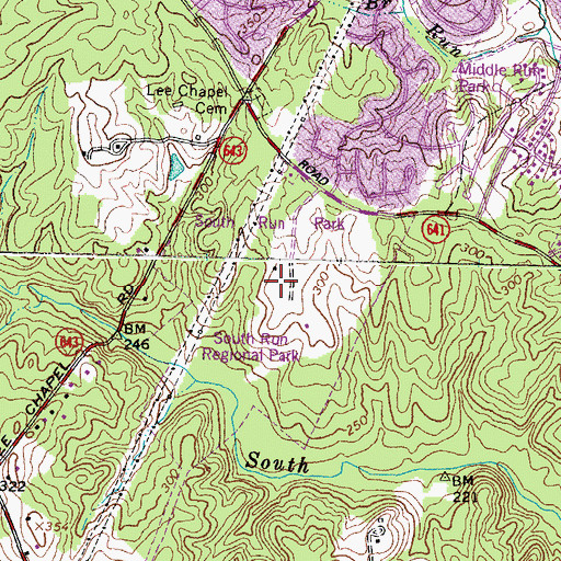 Topographic Map of South Run Park, VA