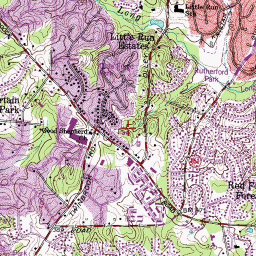 Topographic Map of Surrey Square Park, VA