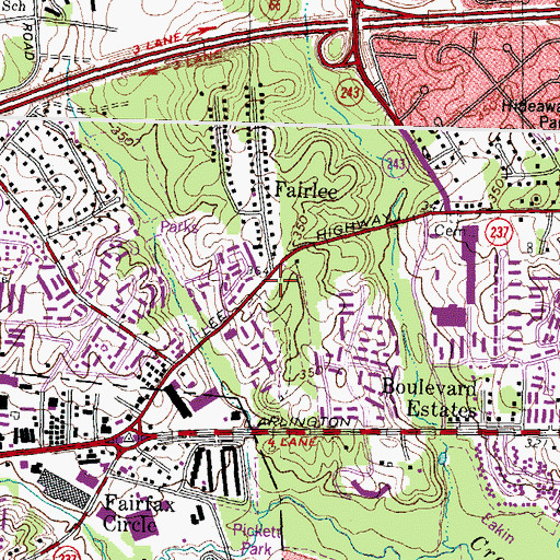 Topographic Map of Towers Park, VA