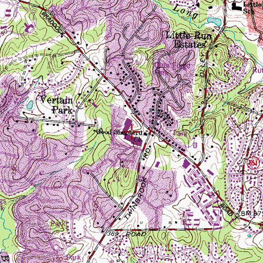 Topographic Map of Twinbrook Shopping Center, VA