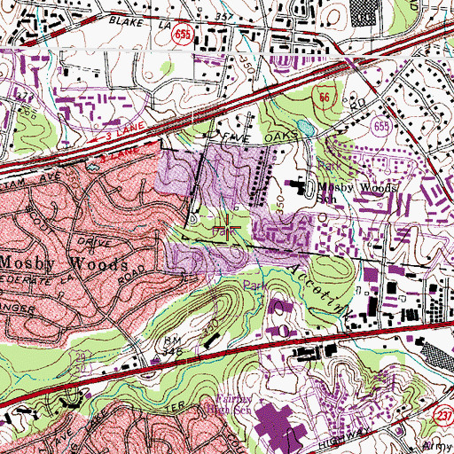 Topographic Map of Villa D'Este Park, VA