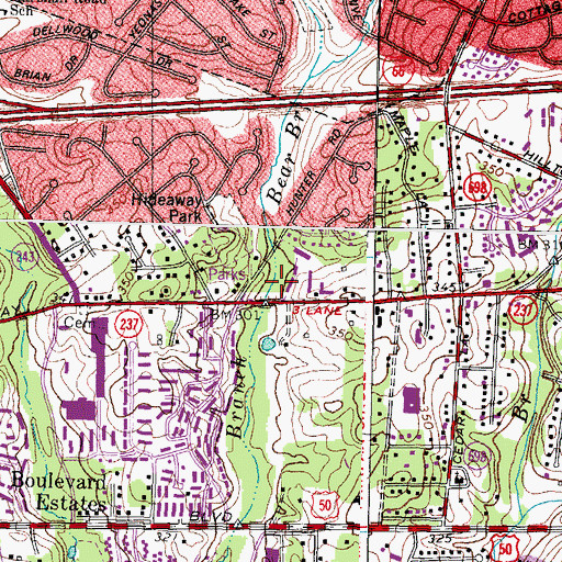 Topographic Map of Villa Lee Park, VA