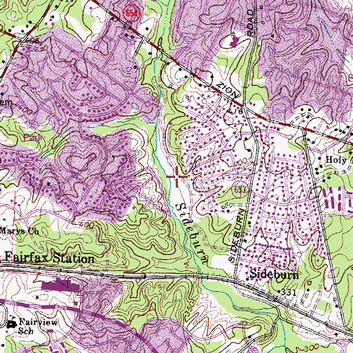 Topographic Map of Woodglen Lake, VA
