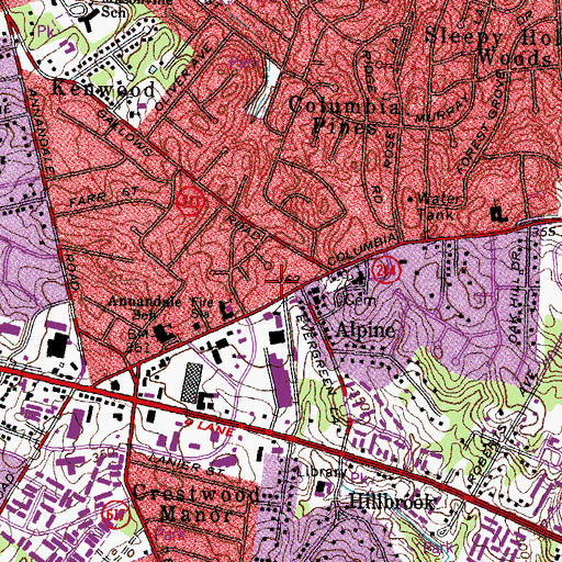 Topographic Map of Annandale Shopping Center, VA