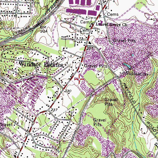 Topographic Map of Beulah Park, VA