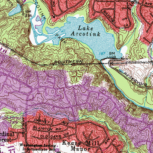 Topographic Map of Carrleigh Parkway Park, VA