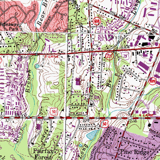 Topographic Map of Fairhill Elementary School, VA