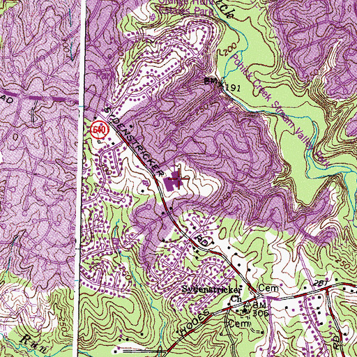 Topographic Map of Hunt Valley Elementary School, VA