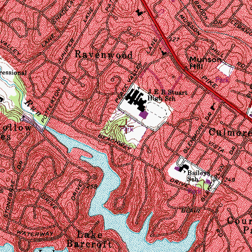 Topographic Map of J E B Stuart Park, VA