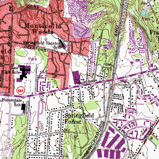 Topographic Map of Francis Scott Key Middle School, VA