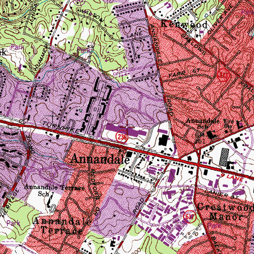 Topographic Map of Little Run Shopping Center, VA