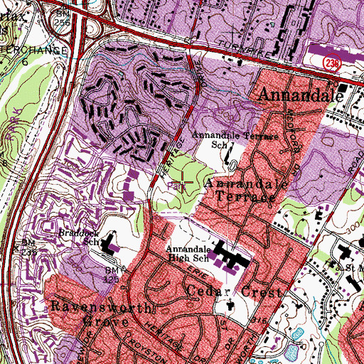 Topographic Map of Ossian Hall Park, VA