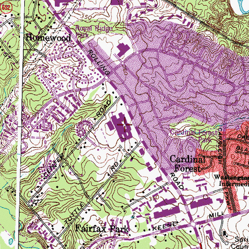 Topographic Map of West Springfield High School, VA