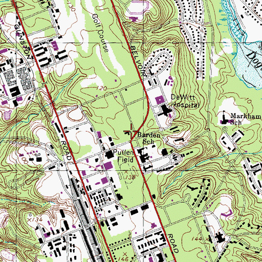 Topographic Map of Belvoir Chapel, VA