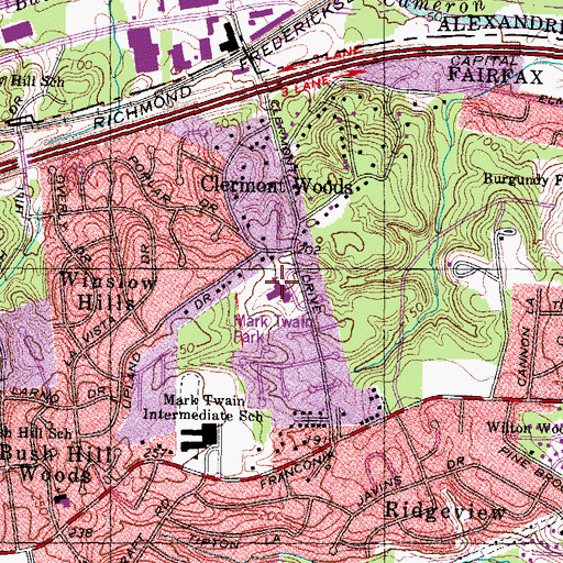 Topographic Map of Clermont Elementary School, VA