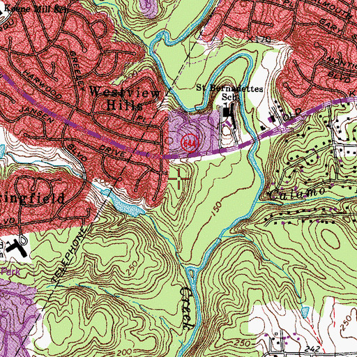 Topographic Map of Hunter Village Park, VA