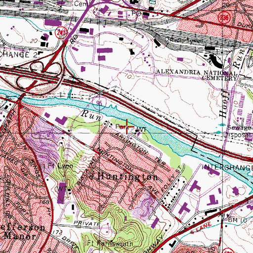 Topographic Map of Huntington Park, VA