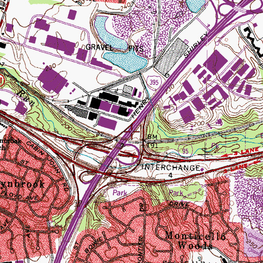 Topographic Map of Interchange 1, VA