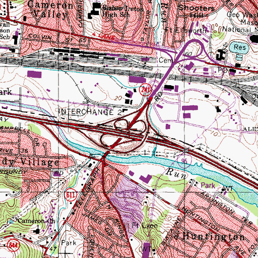 Topographic Map of Interchange 2, VA
