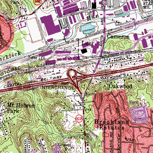 Topographic Map of Interchange 3, VA