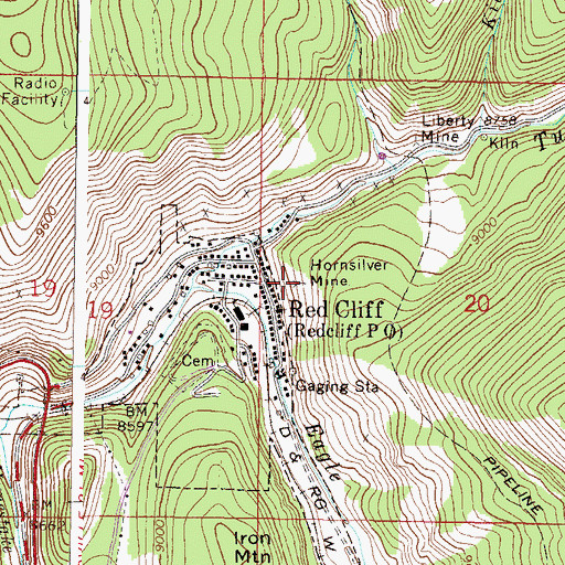 Topographic Map of Hornsilver Mine, CO