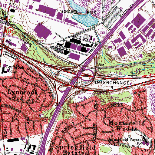 Topographic Map of Interchange 4, VA