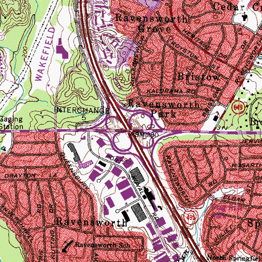 Topographic Map of Interchange 5, VA