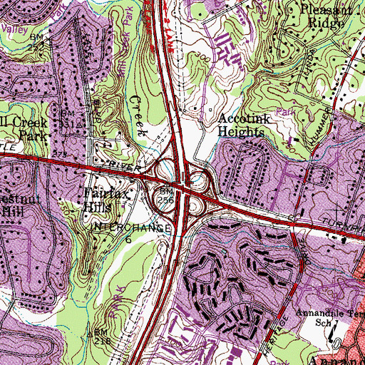 Topographic Map of Interchange 6, VA