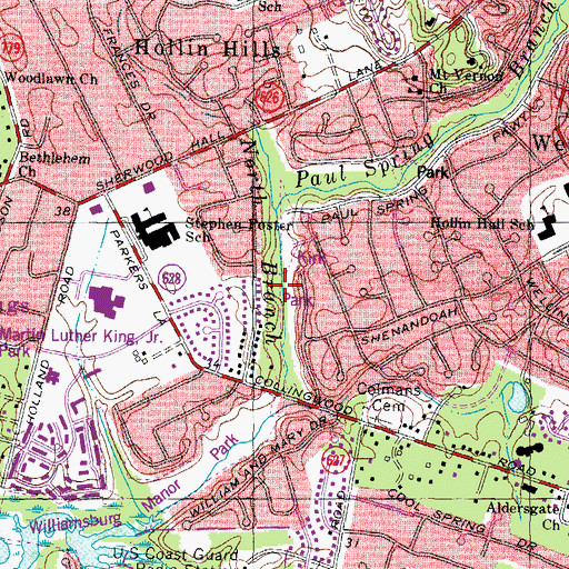 Topographic Map of Kirk Park, VA