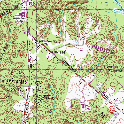 Topographic Map of Lebanon School (historical), VA