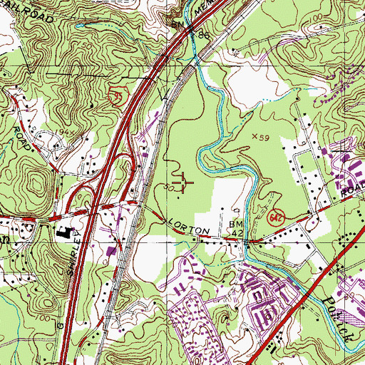 Topographic Map of Lorton Station Elementary School, VA