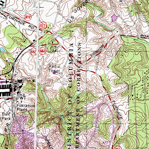 Topographic Map of Lorton Reformatory, VA