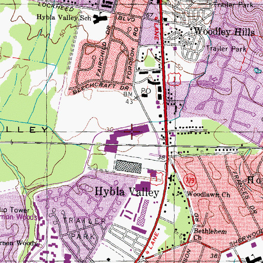 Topographic Map of Mount Vernon Plaza Shopping Center, VA