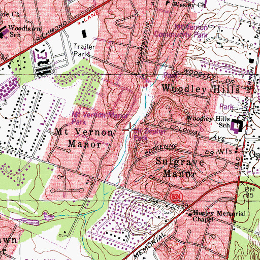 Topographic Map of Mount Zephyr Park, VA
